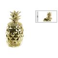 Urban Trends Collection 5 x 10 x 5 in. Ceramic Pineapple Canister - Polished Chrome Finish, Gold 43715